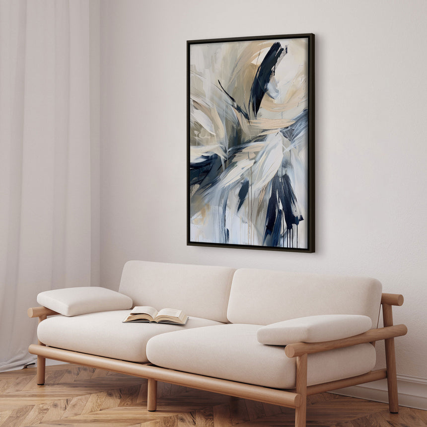 Håndlavet maleri med ramme - Midnight Whispers - Mixed media - Incado