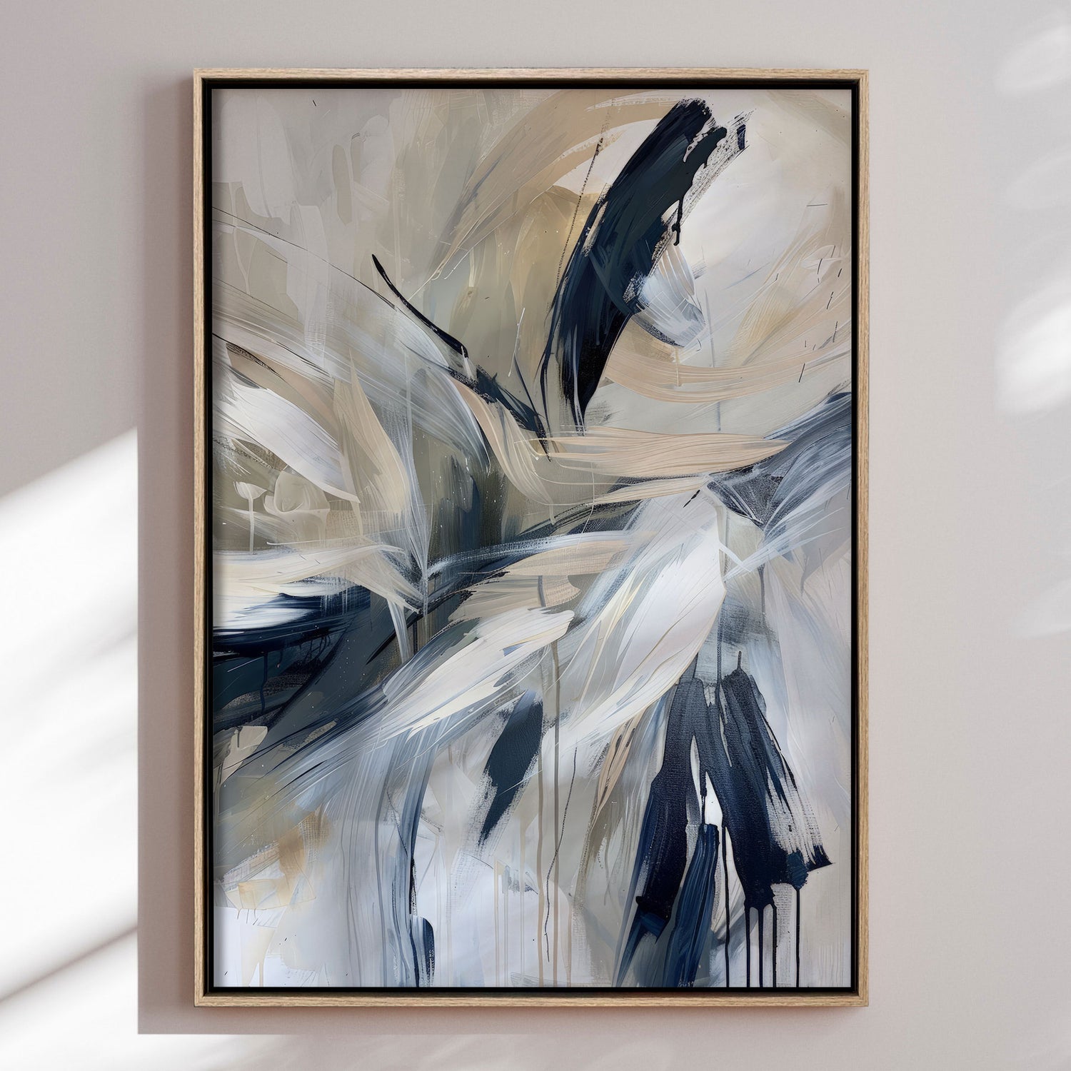 Håndlavet maleri med ramme - Midnight Whispers - Mixed media - Incado