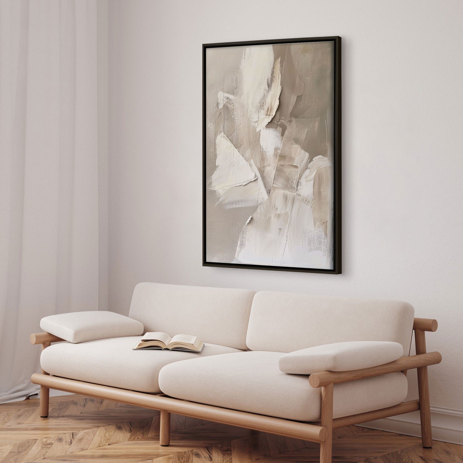 Håndlavet maleri med ramme - Shades of Silence - Mixed media - Incado