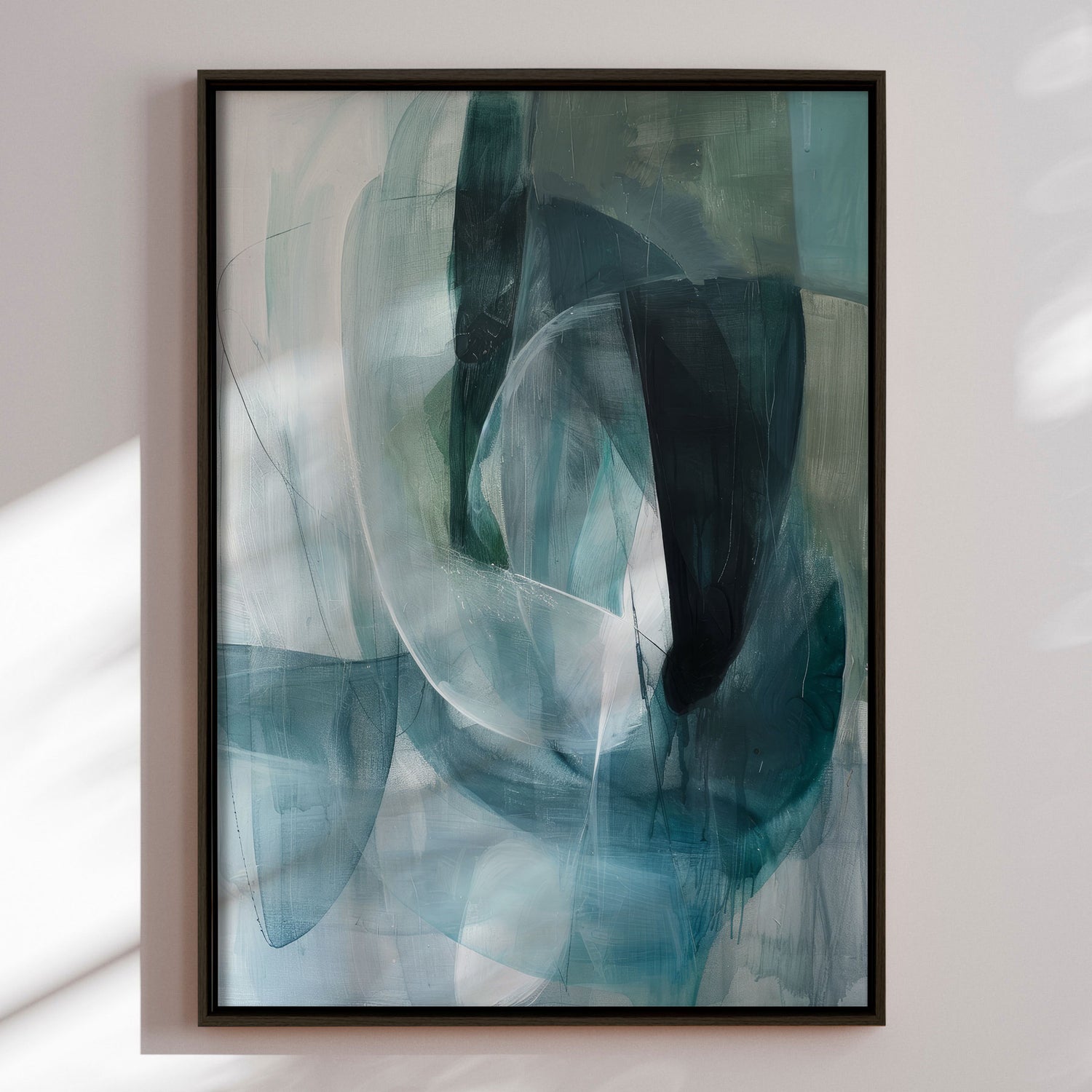 Håndlavet maleri med ramme - Oceanic Layers - Mixed media - Incado