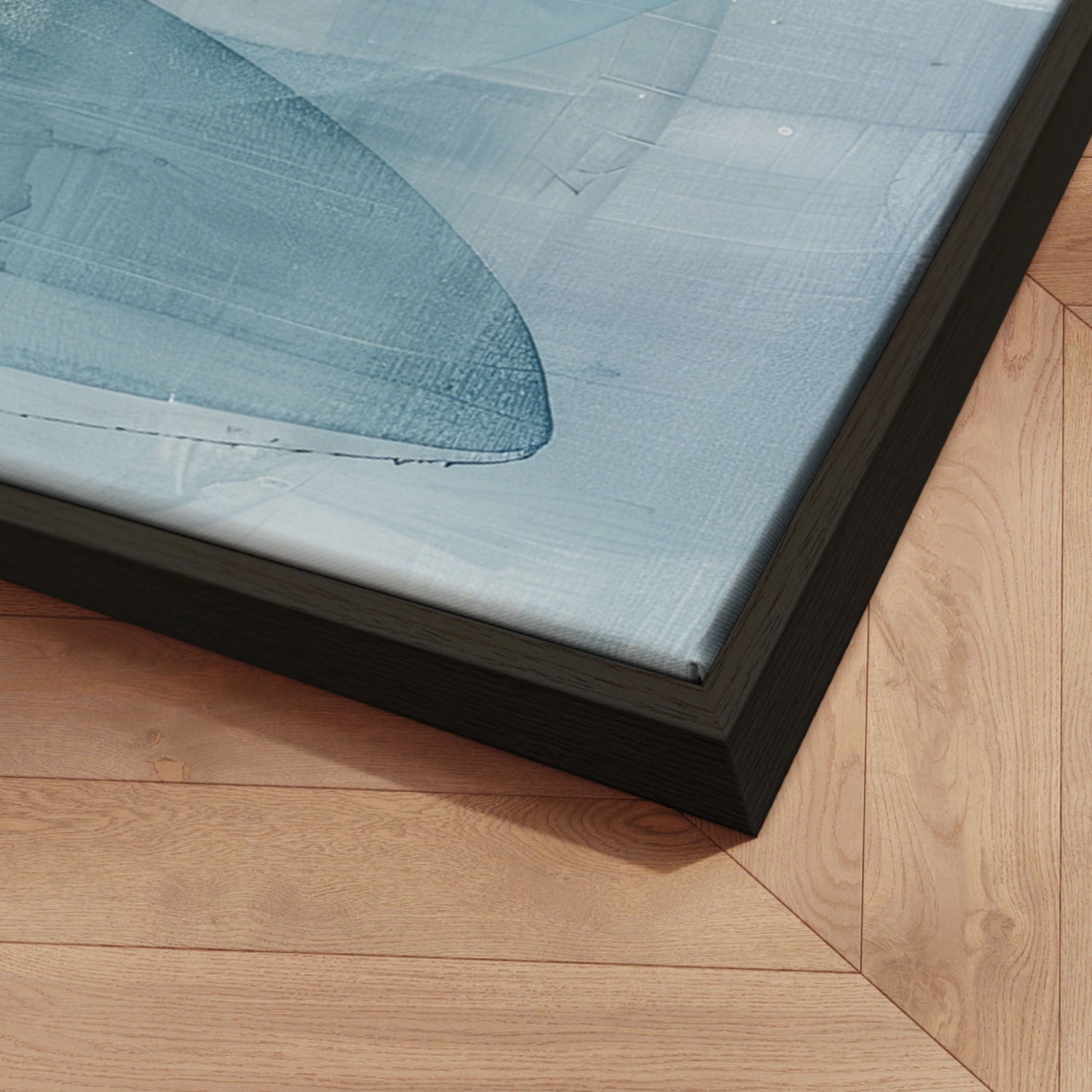 Håndlavet maleri med ramme - Oceanic Layers - Mixed media - Incado