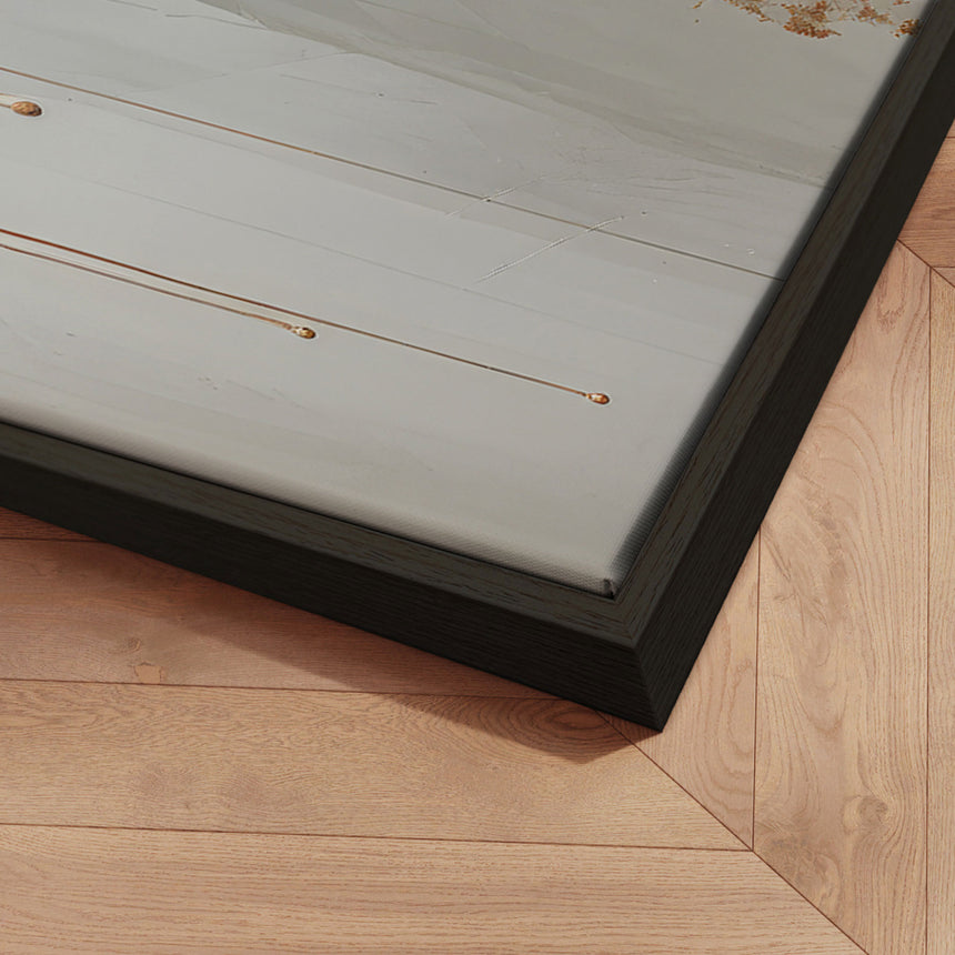 Håndlavet maleri med ramme - Golden Rift - Mixed media - Incado