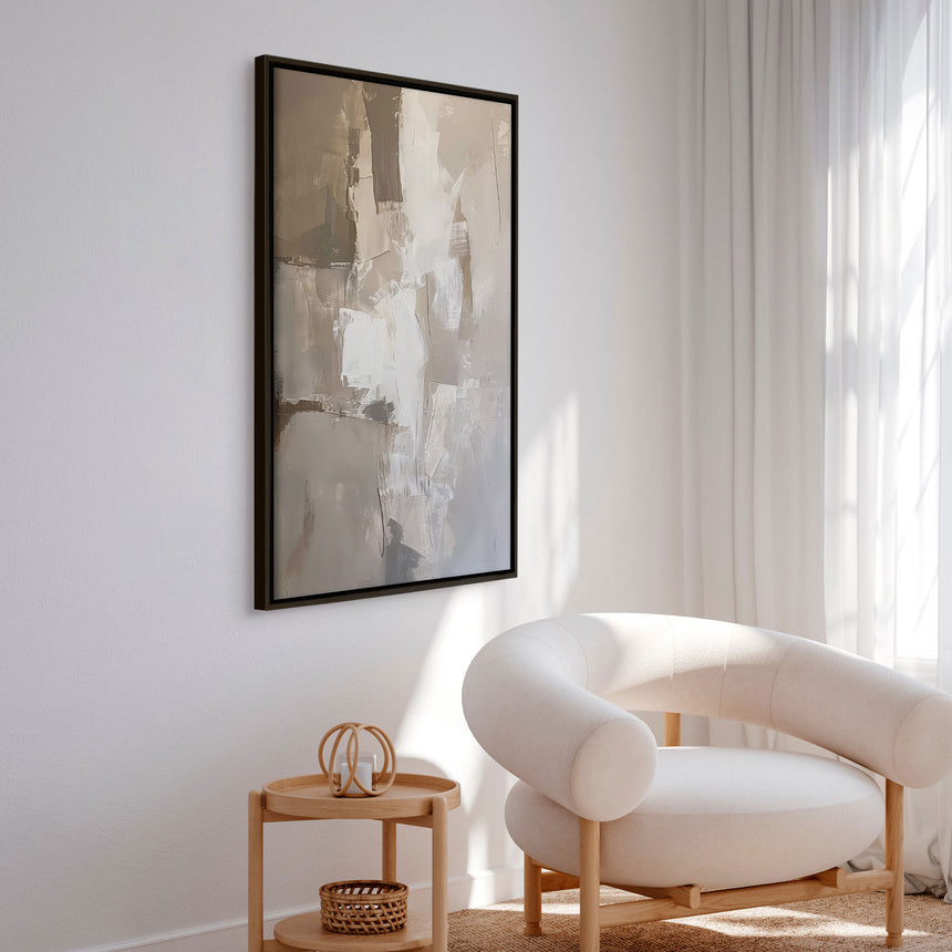 Håndlavet maleri med ramme - Shades of Silence II - Mixed media - Incado