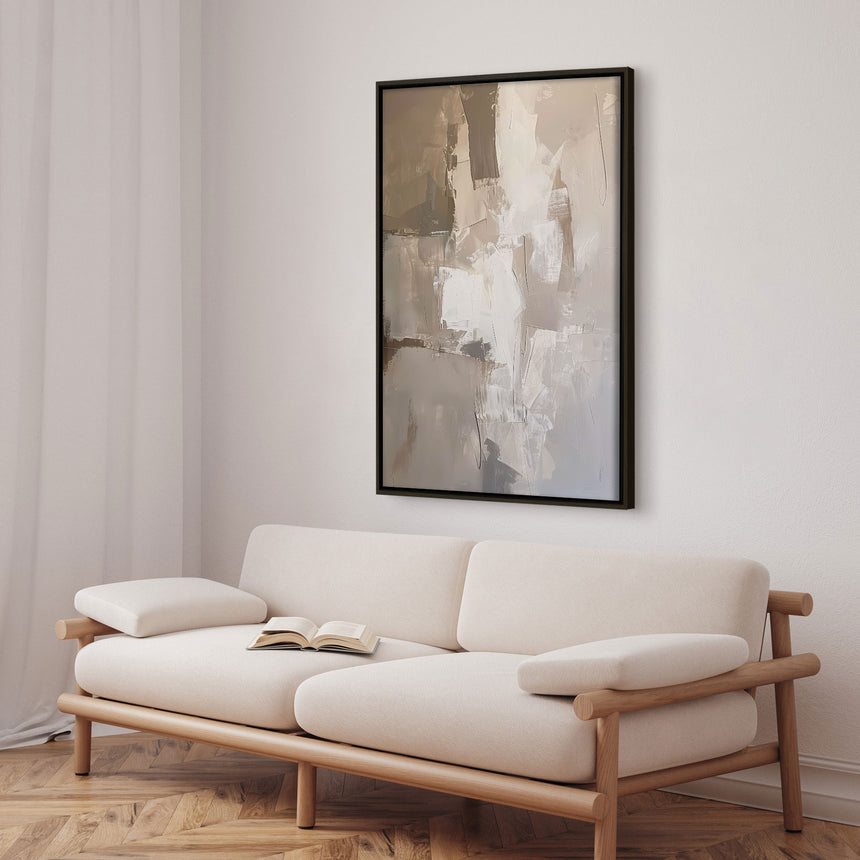 Håndlavet maleri med ramme - Shades of Silence II - Mixed media - Incado