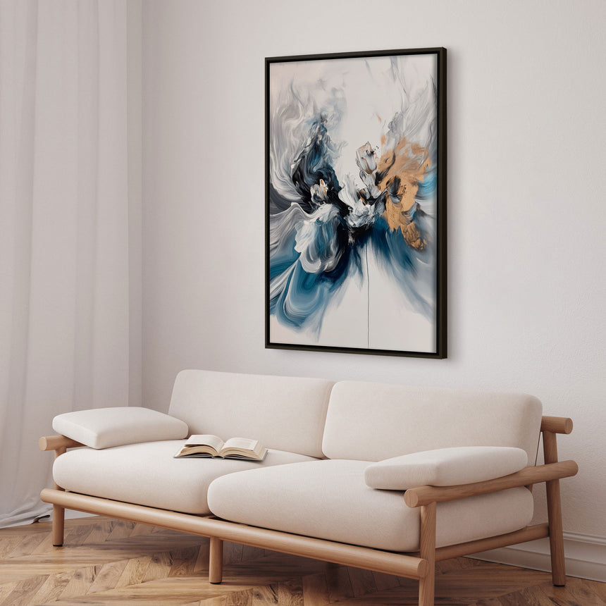 Håndlavet maleri med ramme - Dancing Shadows - Mixed media - Incado