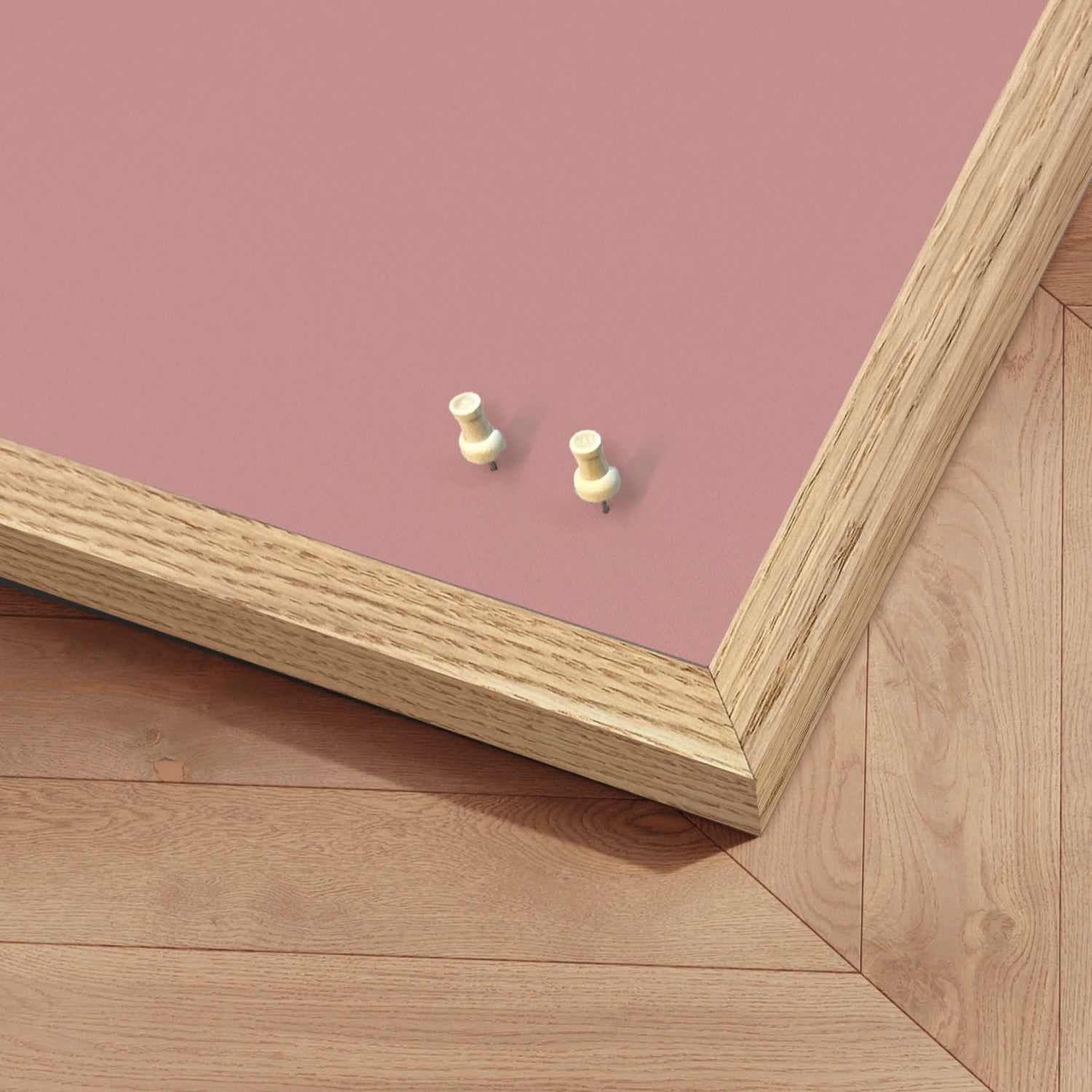 Opslagstavle med egetræsramme - Dusty Rose - Incado