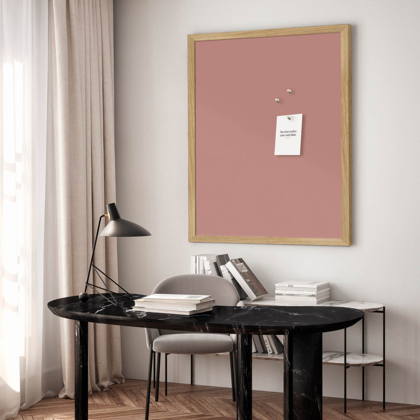 Opslagstavle med egetræsramme - Dusty Rose - Incado