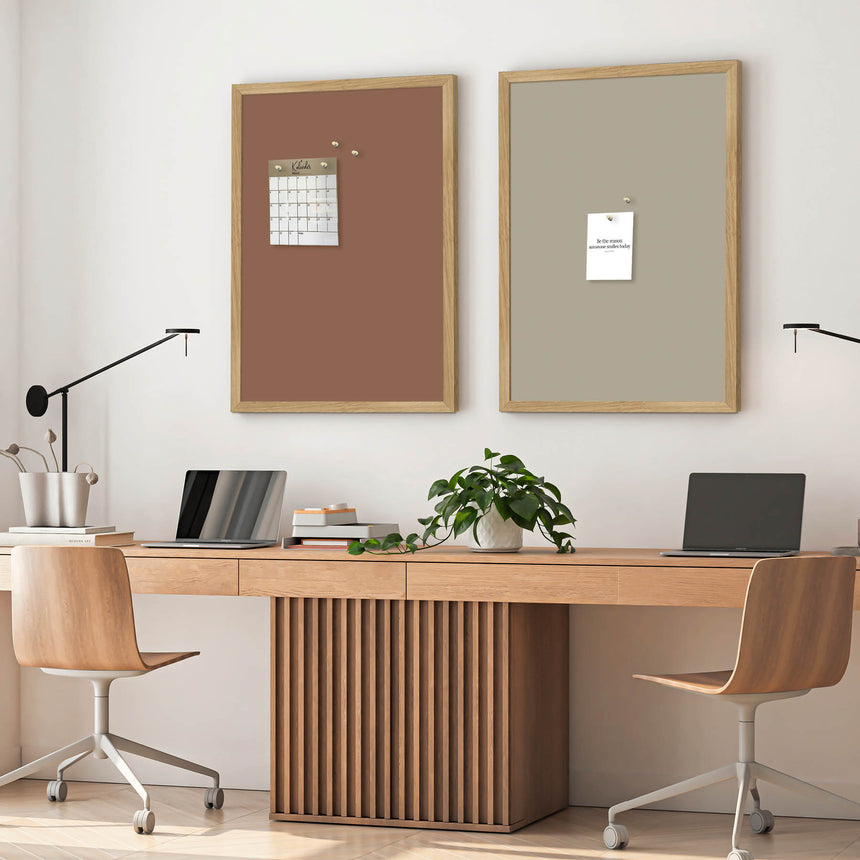 Opslagstavle med egetræsramme - Cocoa Cream - Incado