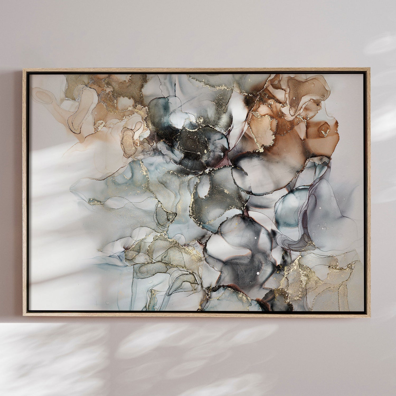 Håndlavet maleri med ramme - Contemporary Water III - Mixed media - Incado