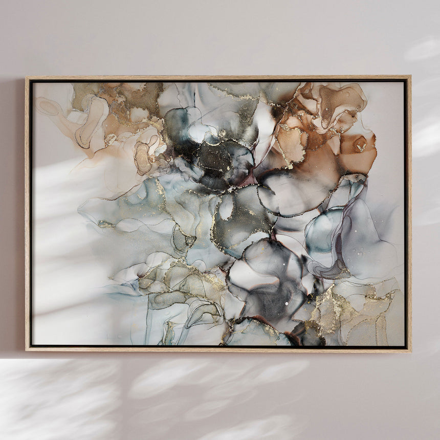 Håndlavet maleri med ramme - Contemporary Water III - Mixed media - Incado