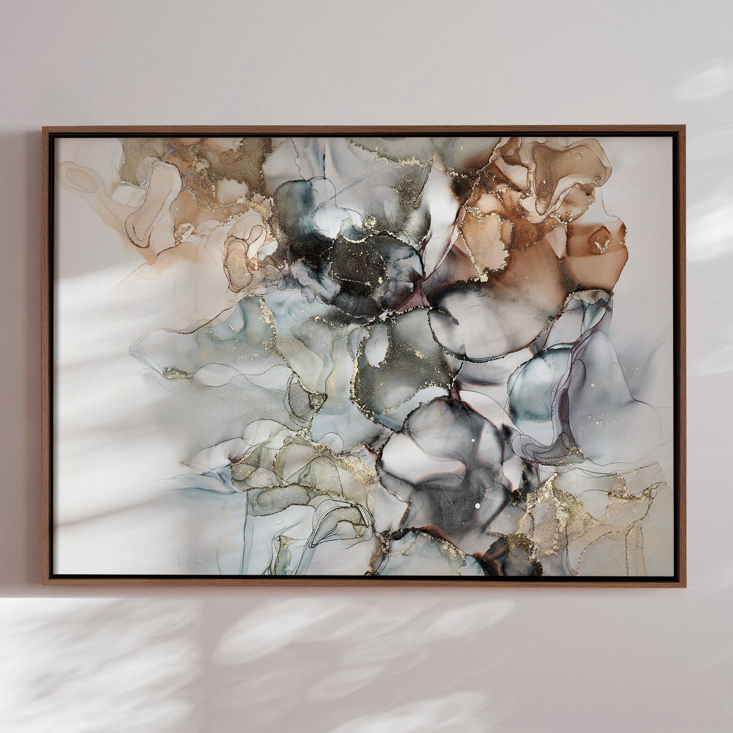 Håndlavet maleri med ramme - Contemporary Water III - Mixed media - Incado