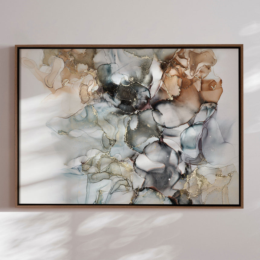 Håndlavet maleri med ramme - Contemporary Water III - Mixed media - Incado