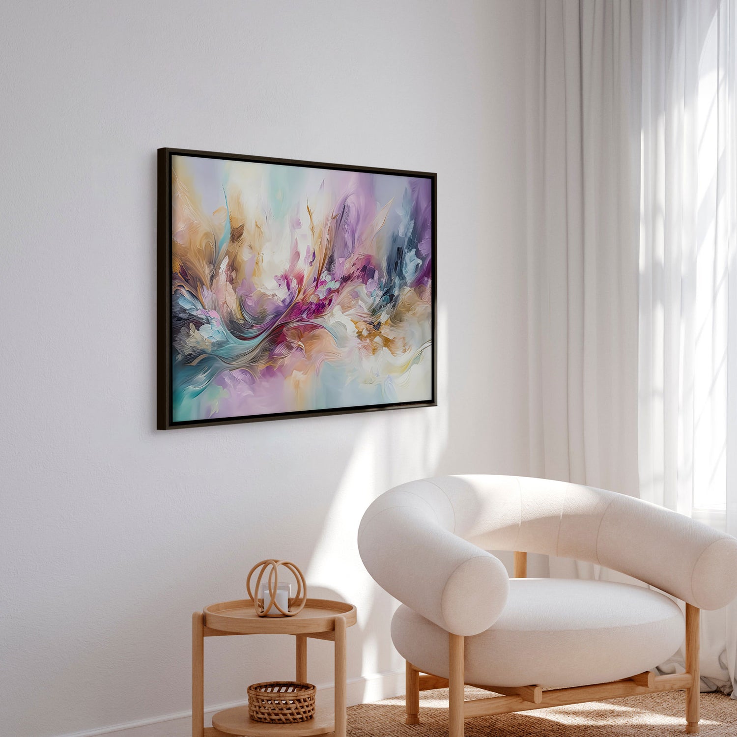 Håndlavet maleri med ramme - Colorful Explosion III - Mixed media - Incado