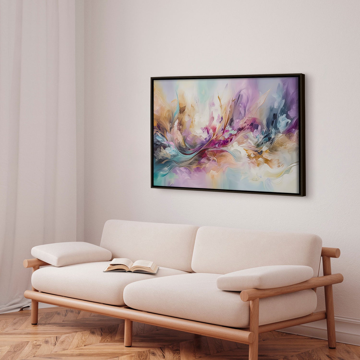 Håndlavet maleri med ramme - Colorful Explosion III - Mixed media - Incado