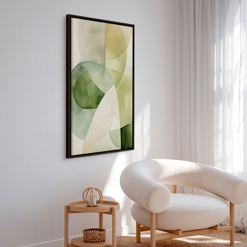 Håndlavet maleri med ramme - Emerald Balance - Mixed media - Incado