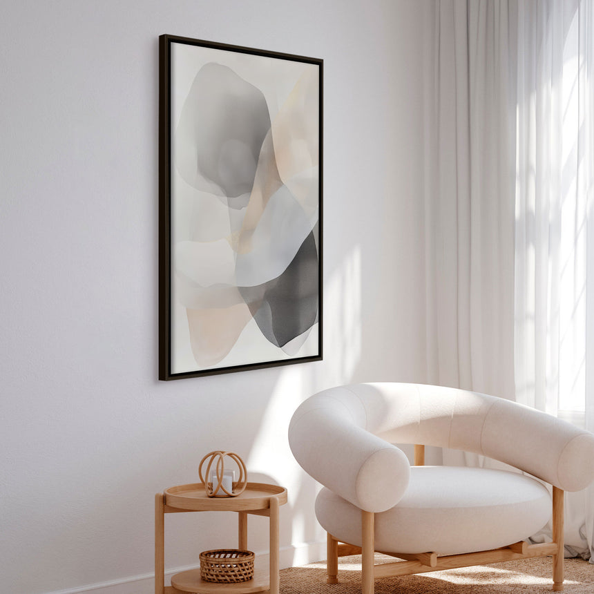 Håndlavet maleri med ramme - Noir Bloom - Mixed media - Incado