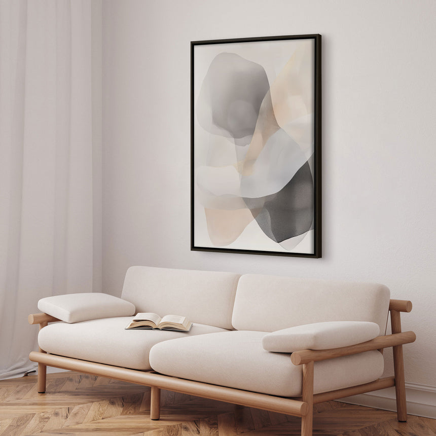 Håndlavet maleri med ramme - Noir Bloom - Mixed media - Incado