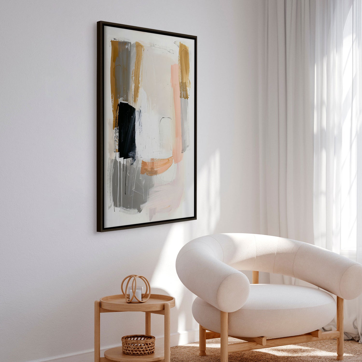 Håndlavet maleri med ramme - Soft Tension - Mixed media - Incado