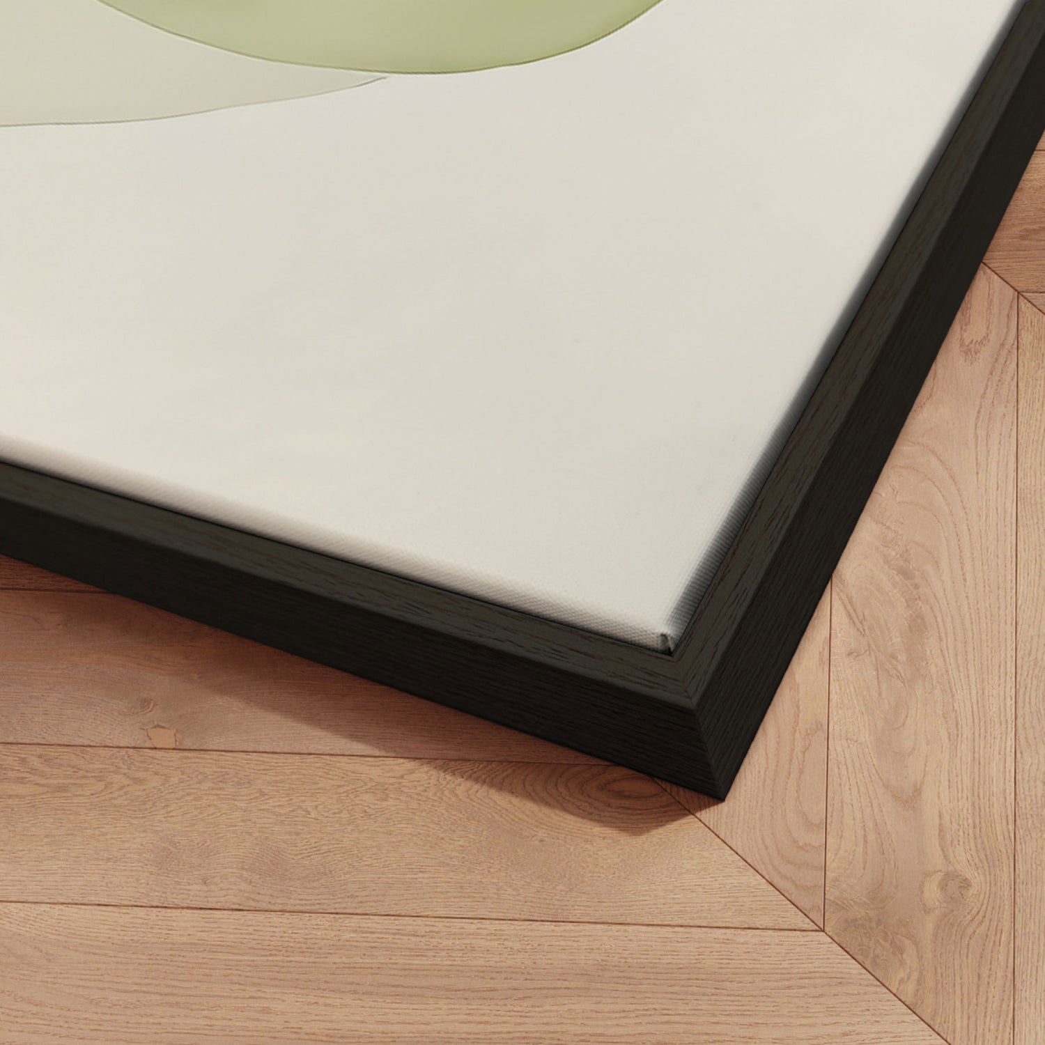 Håndlavet maleri med ramme - Whispers of Green - Mixed media - Incado