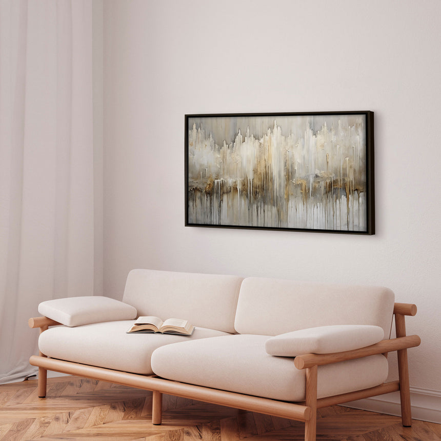 Håndlavet maleri med ramme - Where Silence Falls - Mixed media