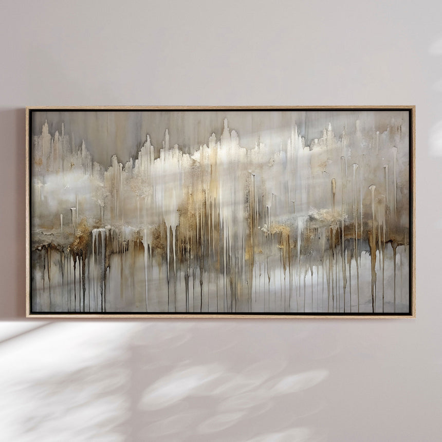 Håndlavet maleri med ramme - Where Silence Falls - Mixed media