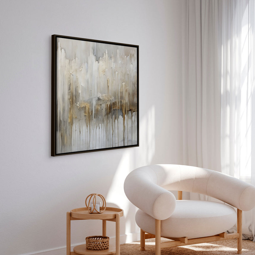 Håndlavet maleri sort ramme - Dustfall II - Mixed media