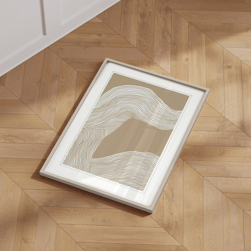 Luksus plakat i brun ramme - Field - École D´art - Incado