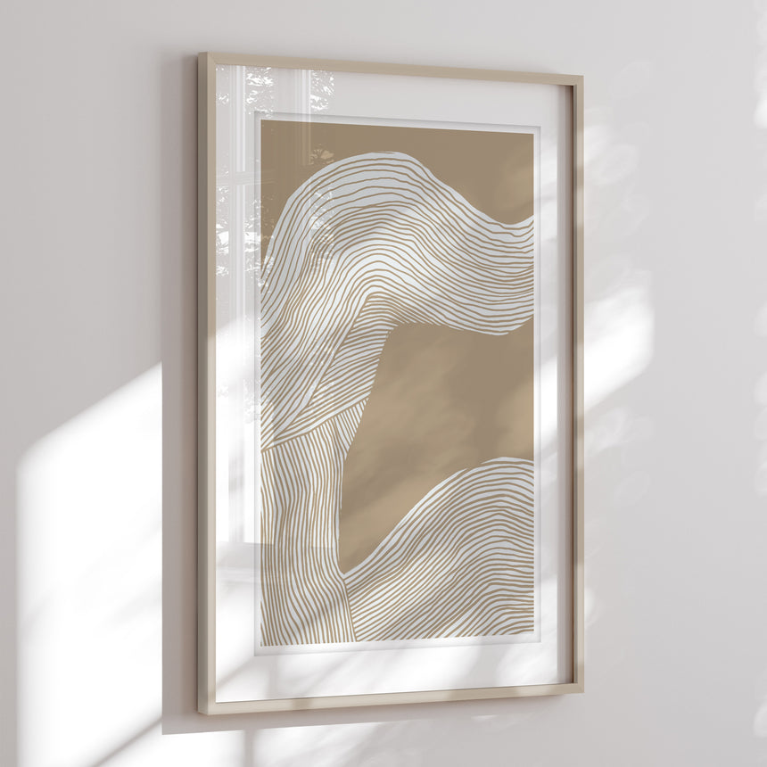 Luksus plakat i brun ramme - Field - École D´art - Incado