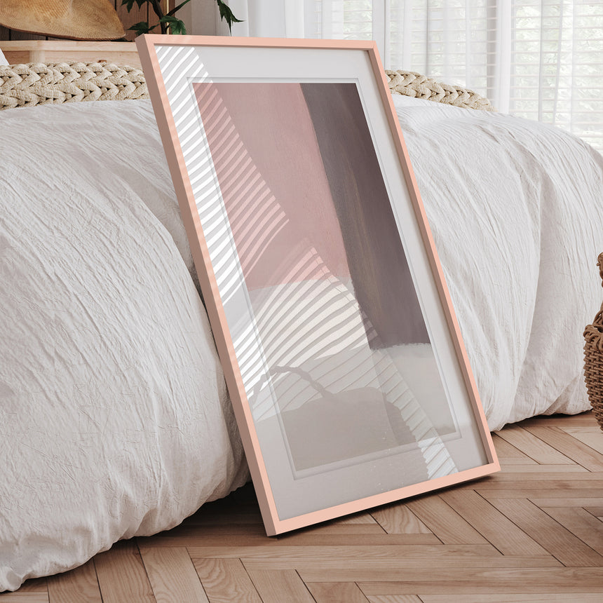 Luksus plakat i lyserød ramme - Elementary II - École D´art - Incado