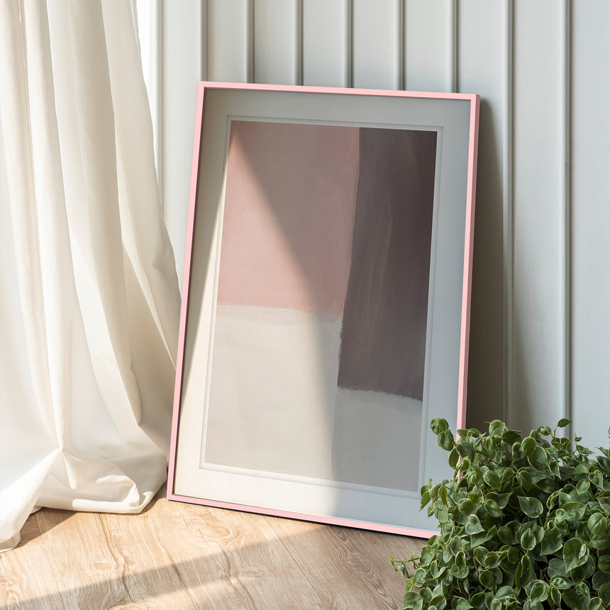 Luksus plakat i lyserød ramme - Elementary II - École D´art - Incado