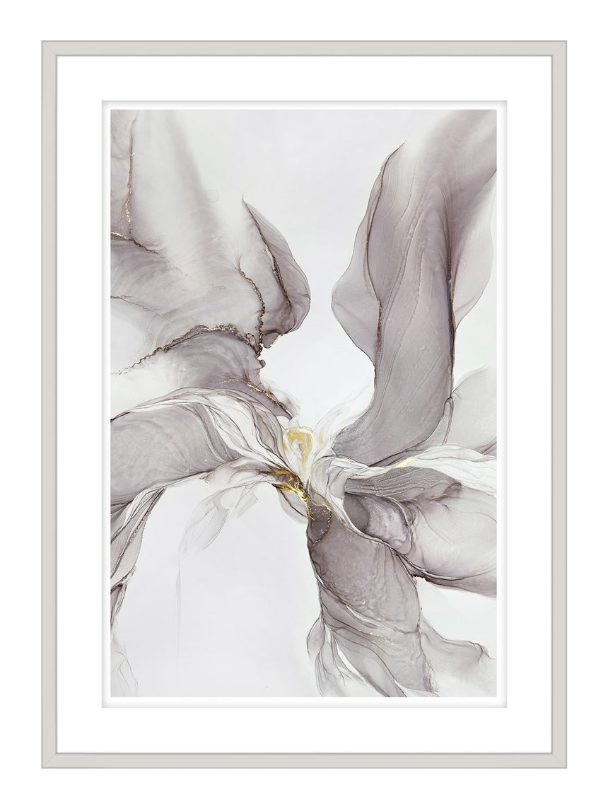 Luksus plakat i grå ramme - Delicate Waves I - École D´art - Incado