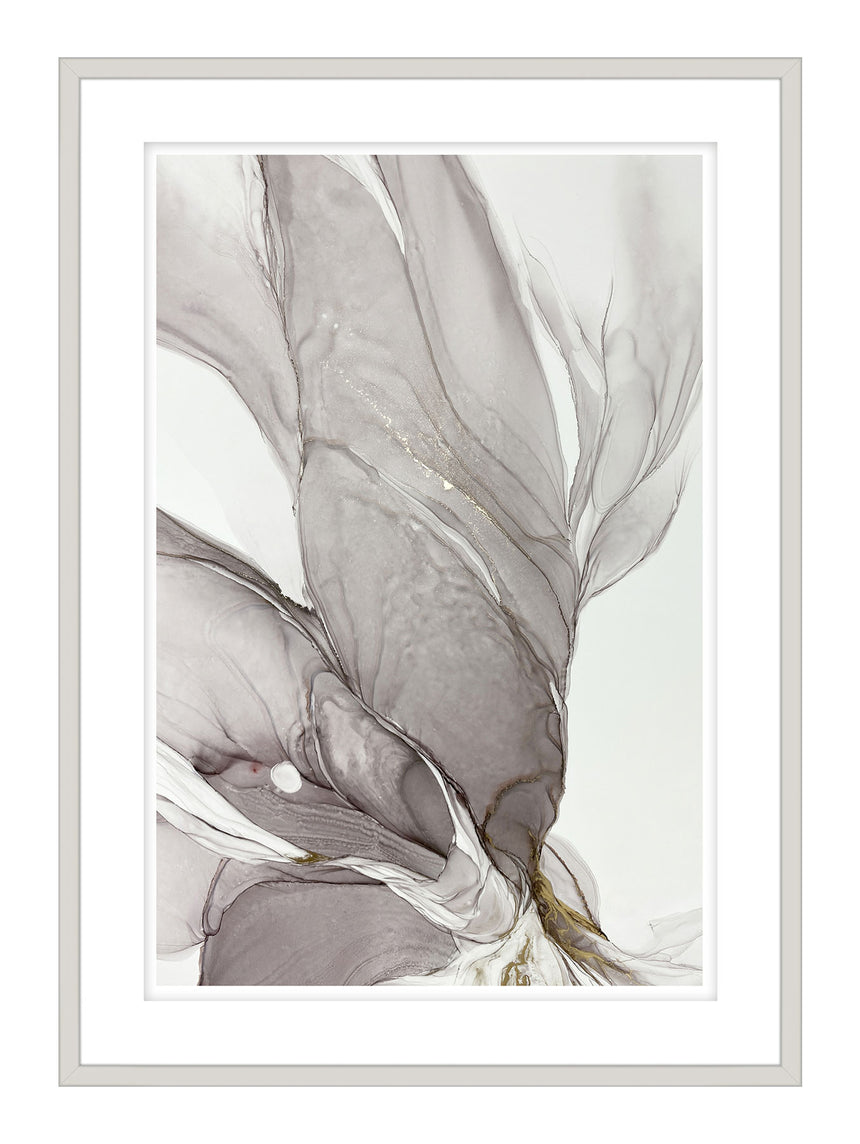 Luksus plakat i grå ramme - Delicate Waves II - École D´art - Incado