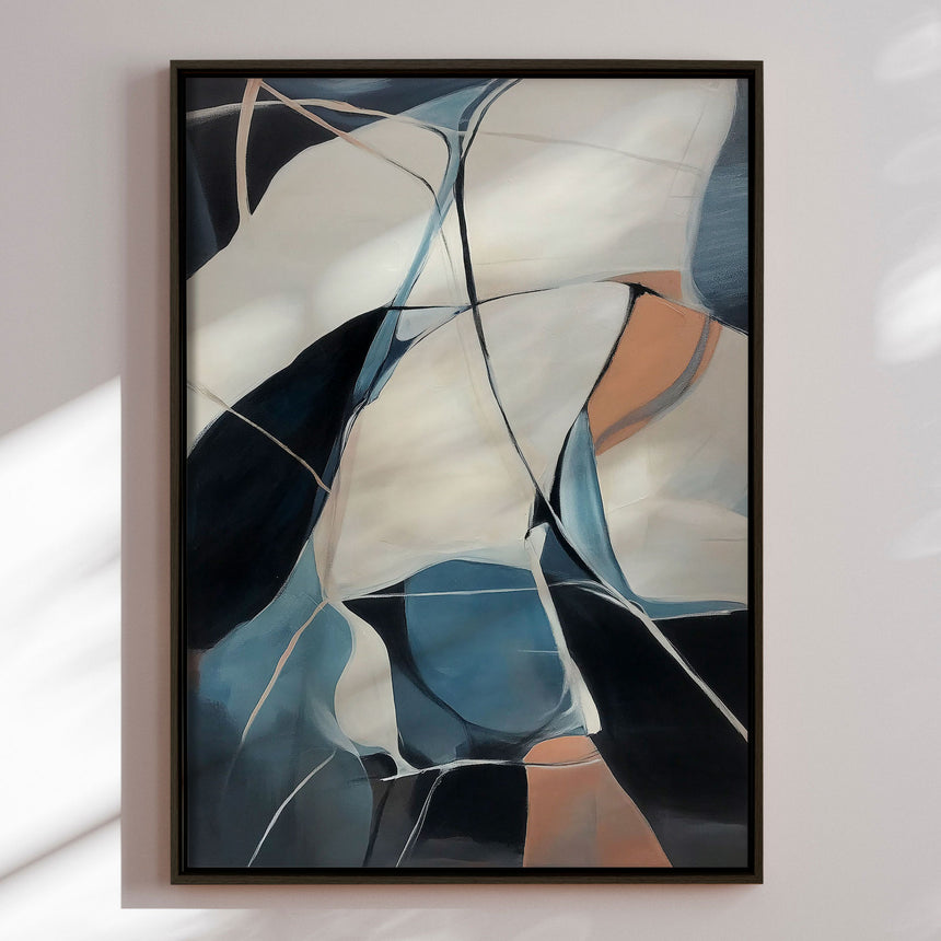Håndlavet maleri med sort ramme - Deep Abstract - Mixed media