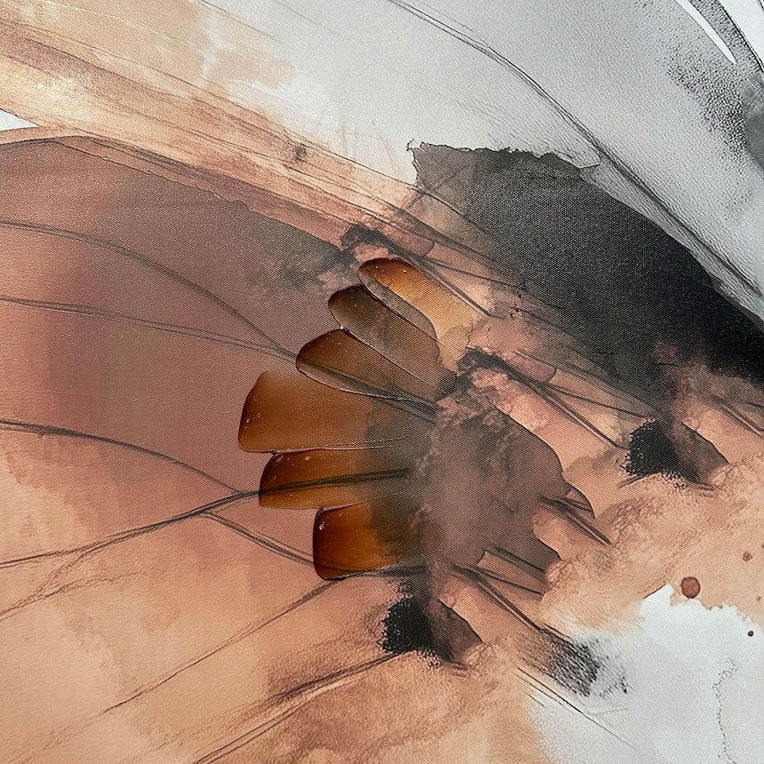 Håndlavet maleri med sort ramme - Soft Collision - Mixed media