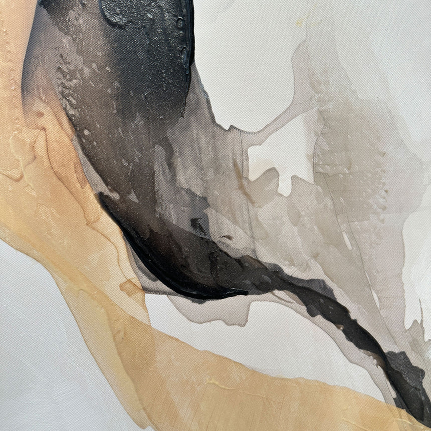Håndlavet maleri med sort ramme - The Shape of Sound - Mixed media