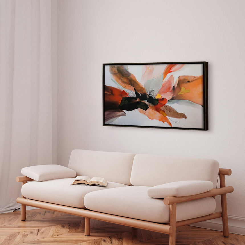Håndlavet maleri med sort ramme - Velvet Collision - Mixed media