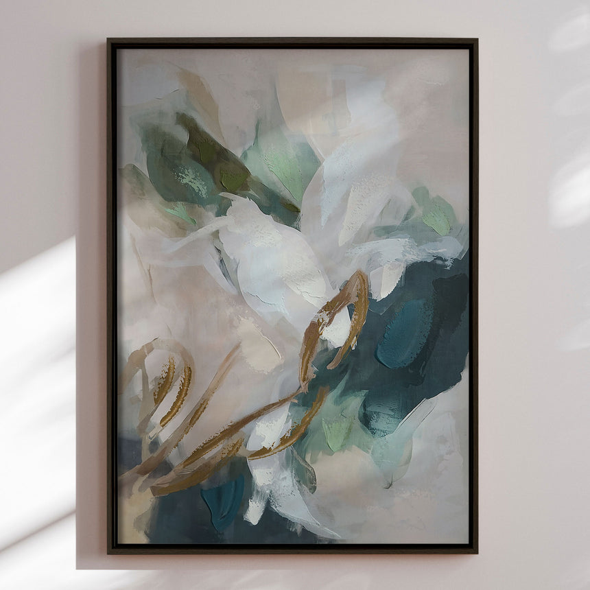 Håndlavet maleri med sort ramme - Faded Echoes II - Mixed media