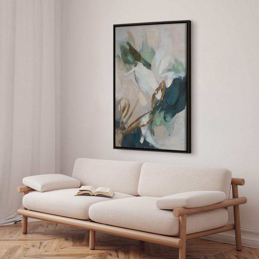 Håndlavet maleri med sort ramme - Faded Echoes II - Mixed media