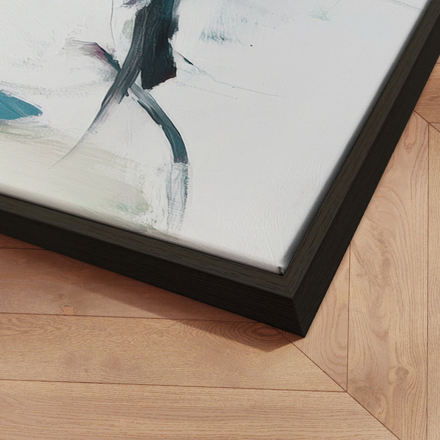 Håndlavet maleri med ramme - Blue Motion - Mixed media