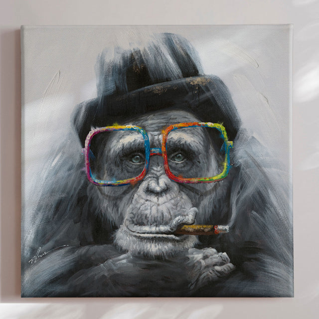 Håndlavet maleri - Joe The Gorilla - Mixed media - Incado