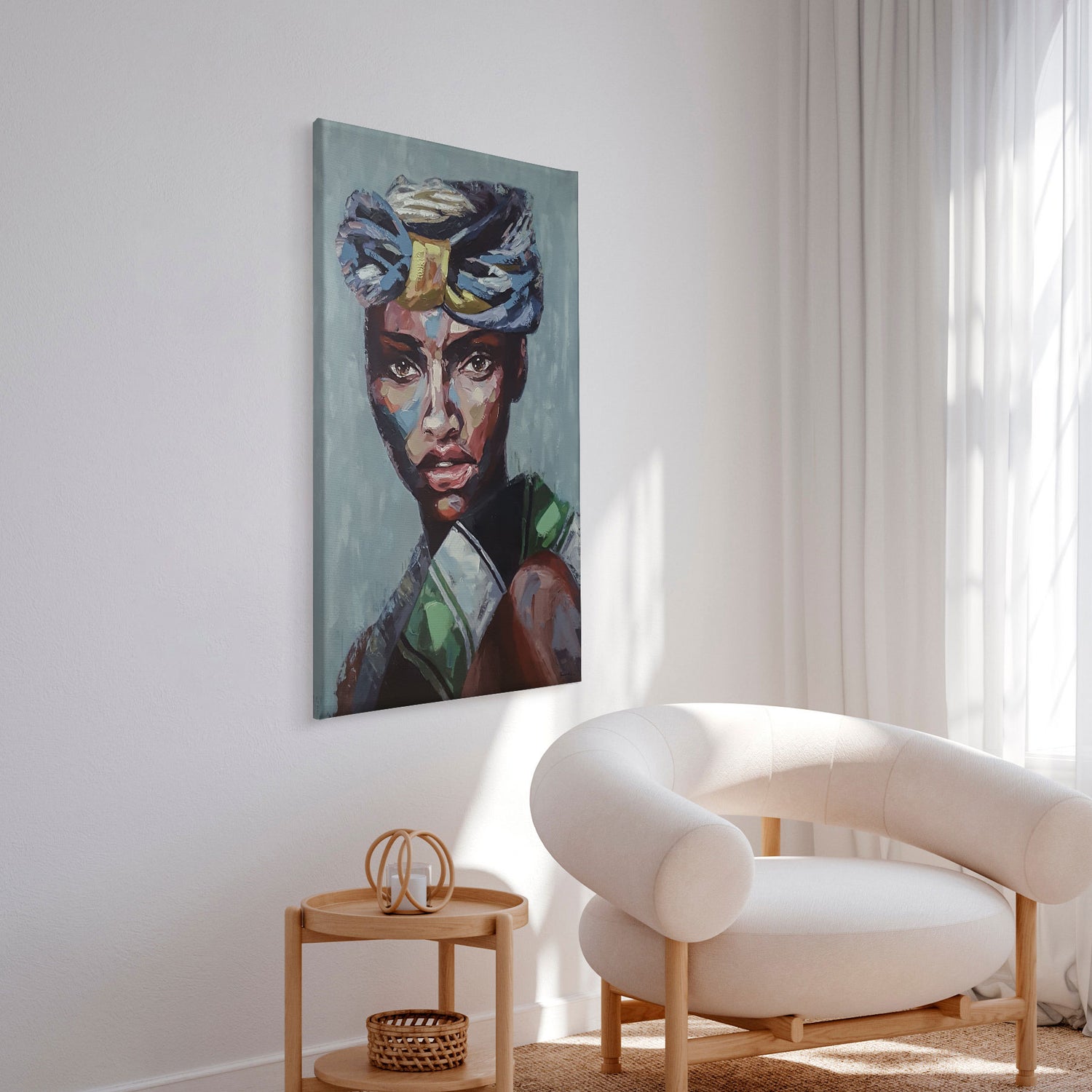 Håndlavet maleri - African Woman - Mixed media - Incado