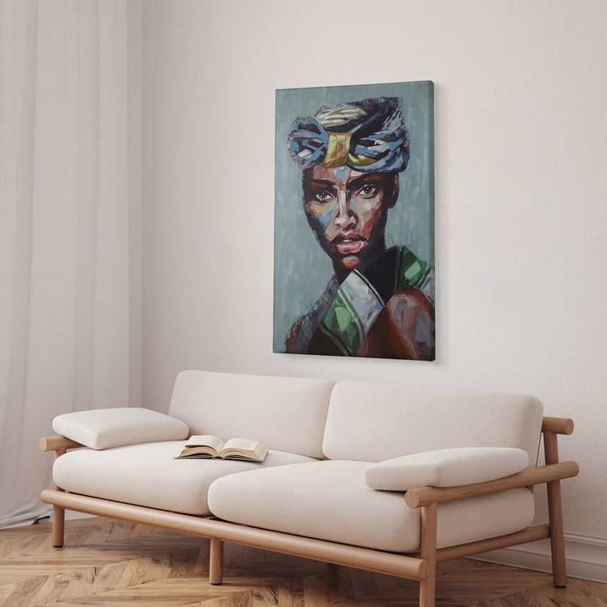 Håndlavet maleri - African Woman - Mixed media - Incado