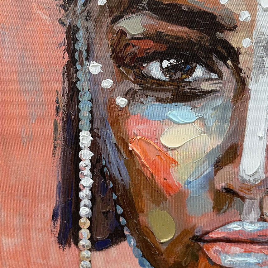 Håndlavet maleri - African Beauty - Mixed media - Incado