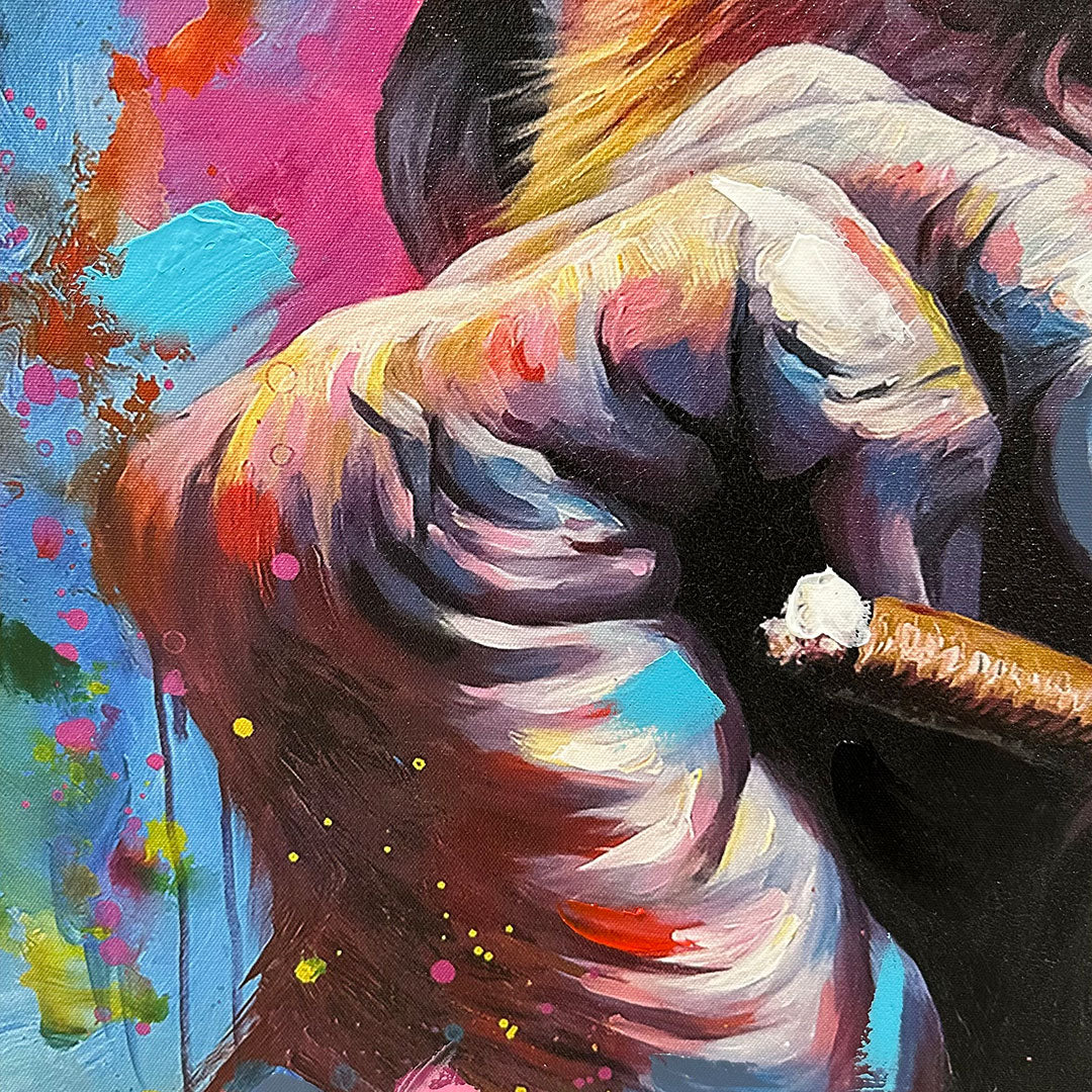 Håndlavet maleri - Funny Joe - Mixed media - Incado