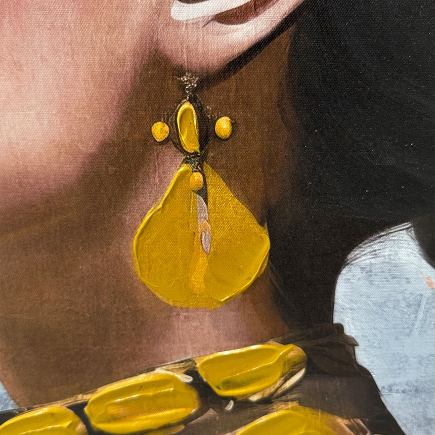 Håndlavet maleri med sort ramme - Emiko - Mixed media - Incado