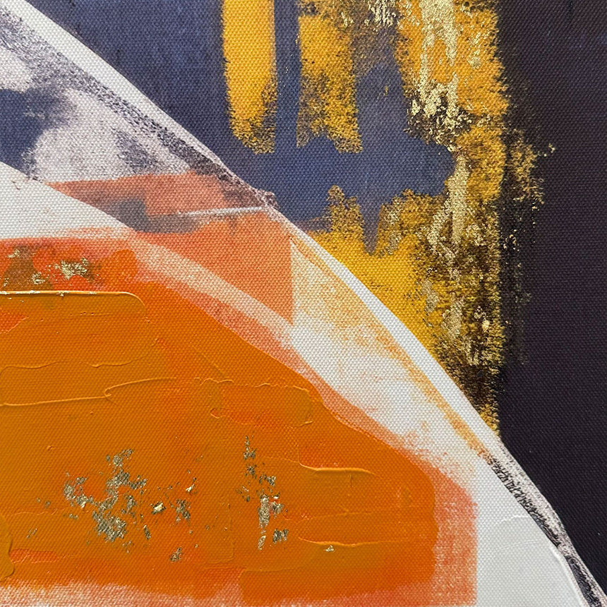 Håndlavet maleri med sort ramme - Sitting Model - Mixed media - Incado