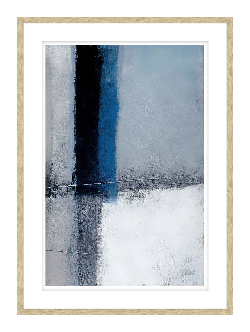 Luksus plakat i egeramme - Lines of Blue I - École D´art - Incado