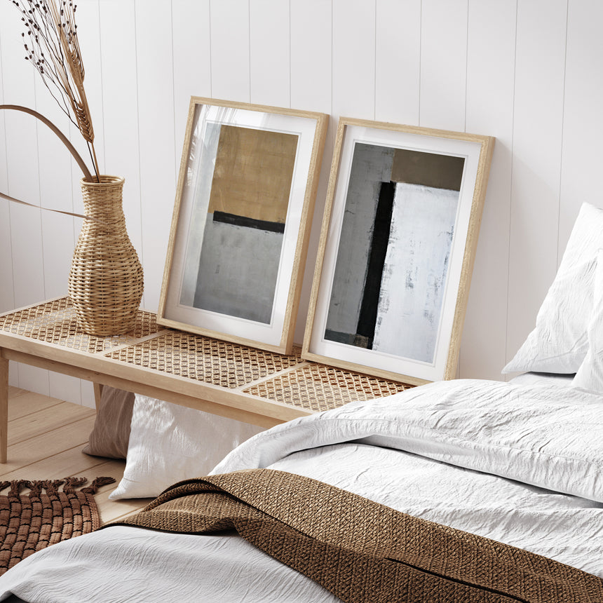 Luksus plakat i egeramme - Lines of Brown I - École D´art - Incado