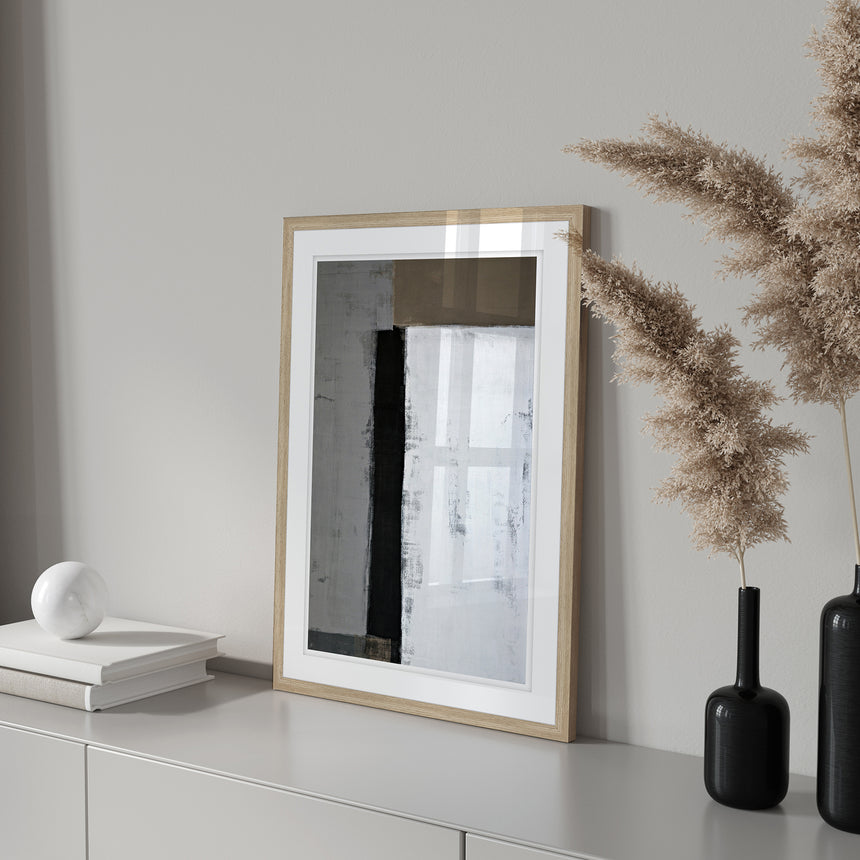 Luksus plakat i egeramme - Lines of Brown II - École D´art - Incado