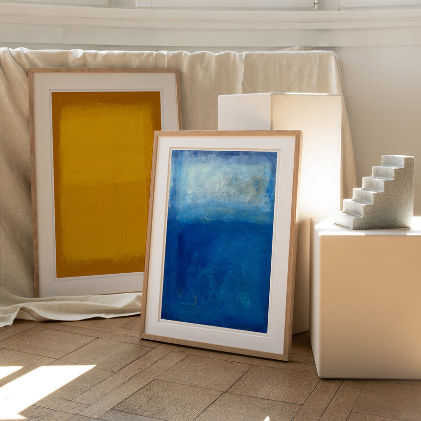 Luksus plakat i egeramme - Yellow Grunge I - École D´art - Incado